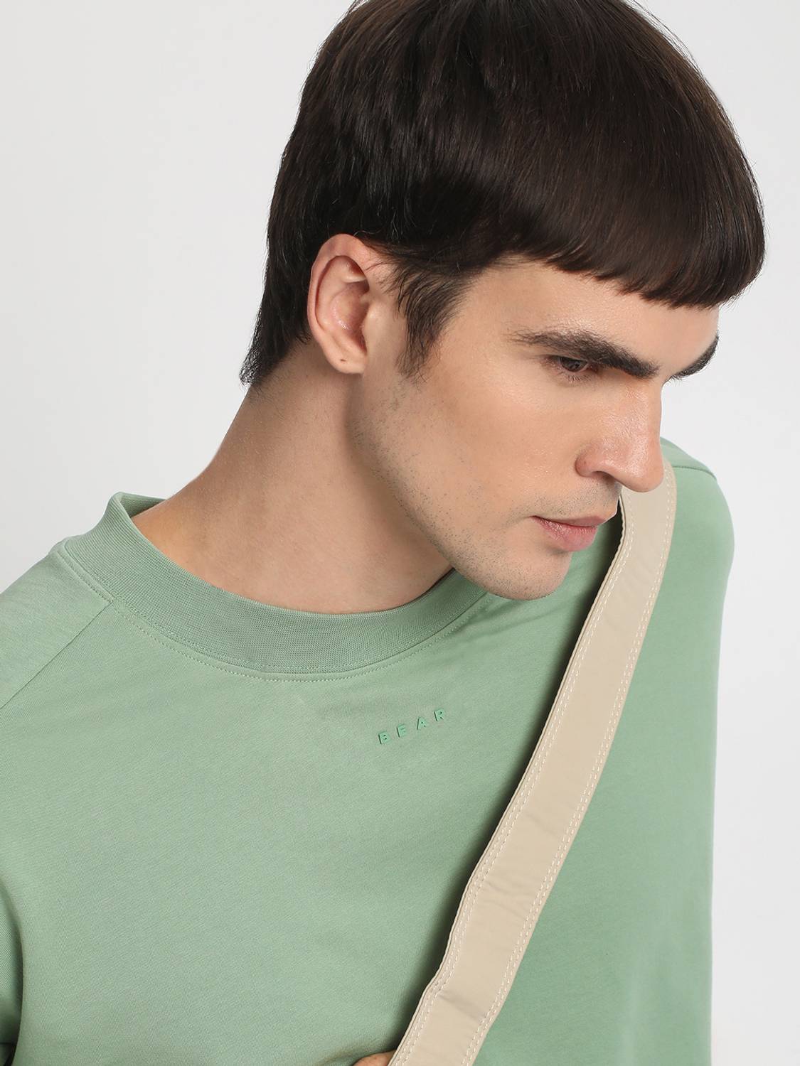 THE BEAR HOUSE Solid Men Round Neck Green T-Shirt