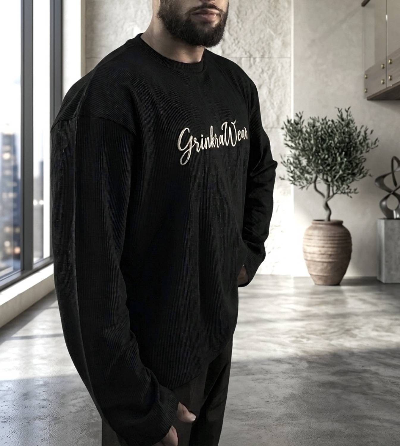 GRINKRAWEAR Typography Men Black T-Shirt - Image 2