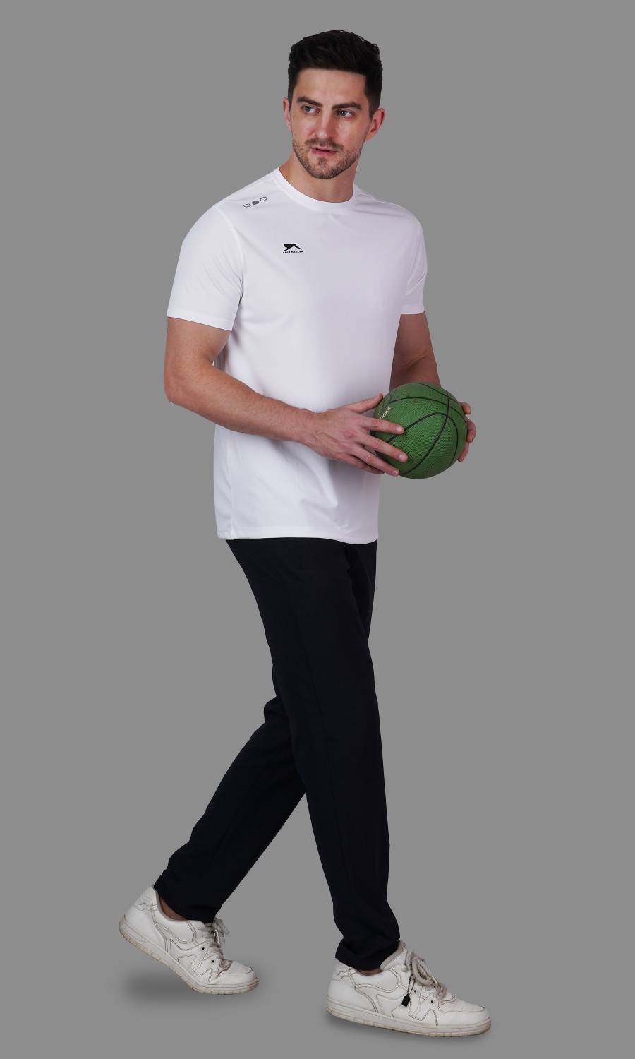 Image of Shiv Naresh Solid Men Round Neck White T-Shirt