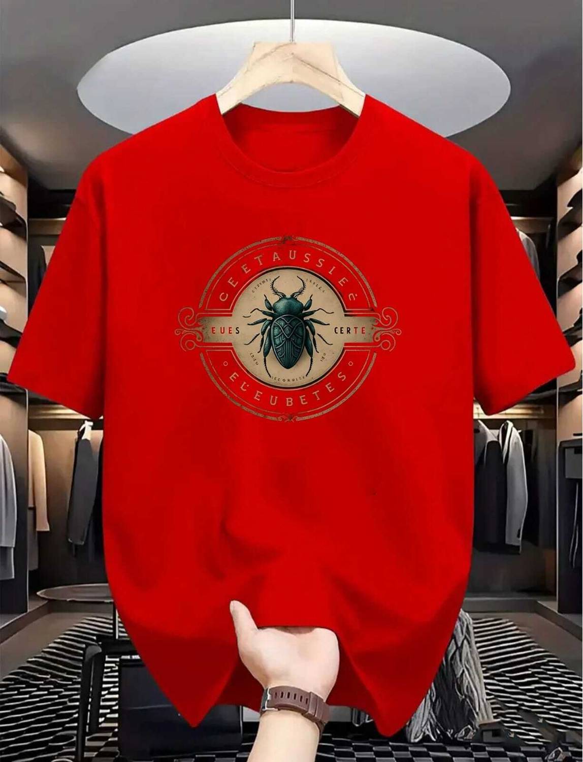Magneto Printed Men Round Neck Red T-Shirt