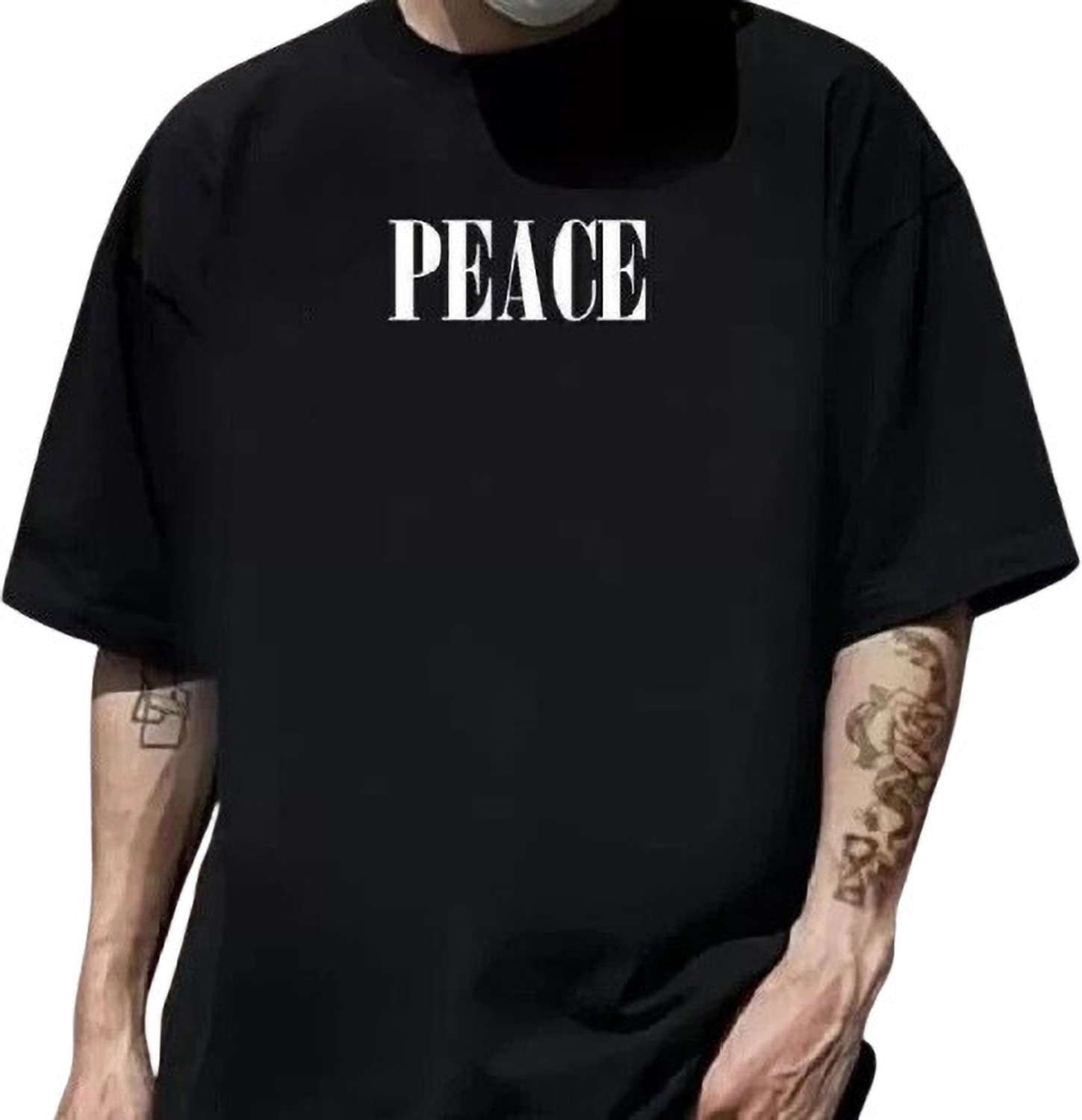 Image of CS CHROMA STYLE Graphic Print, Typography Men Round Neck Black T-Shirt
