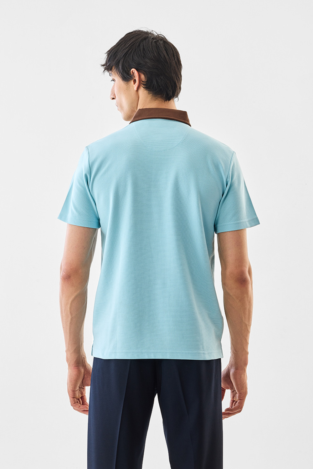 Image of Snitch Solid Men Polo Neck Light Blue T-Shirt