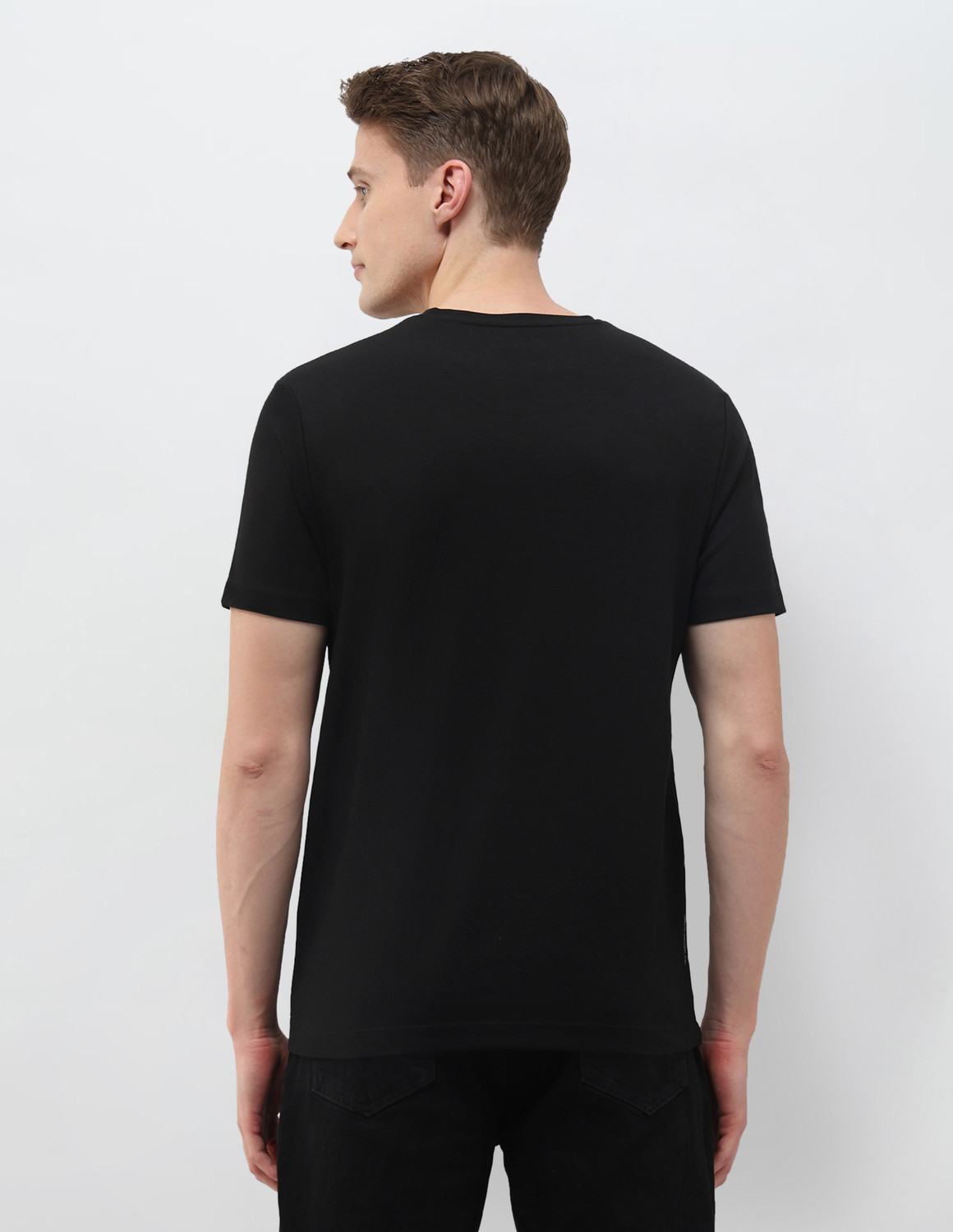 Image of U.S. Polo Assn. Denim Co. Graphic Print Men Crew Neck Black T-Shirt