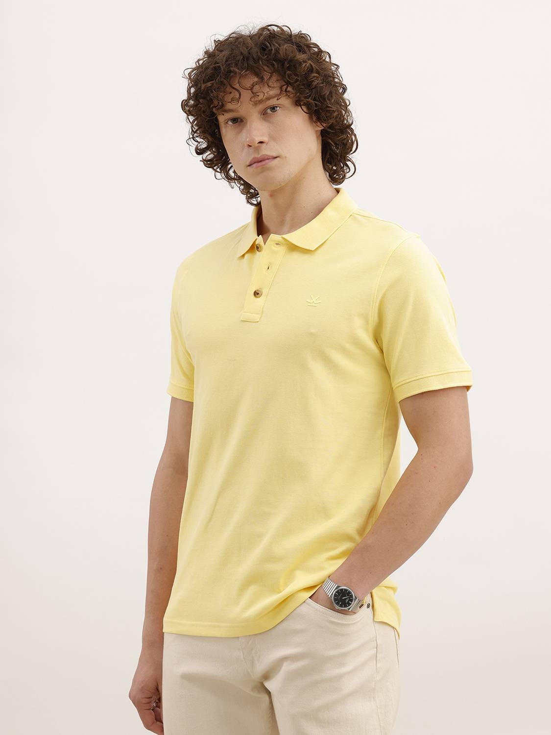 WROGN Yellow Polo Neck T-Shirt - Image 4