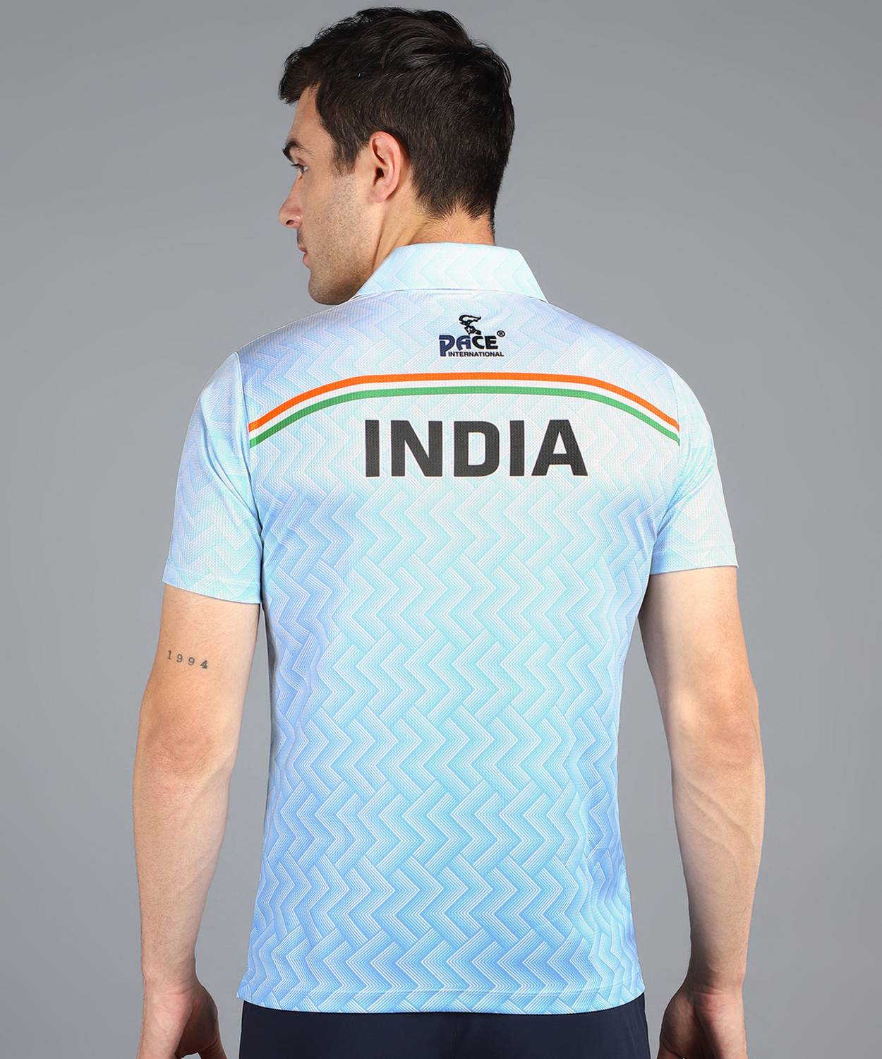 Pace Men Polo Neck White T-Shirt - Image 2