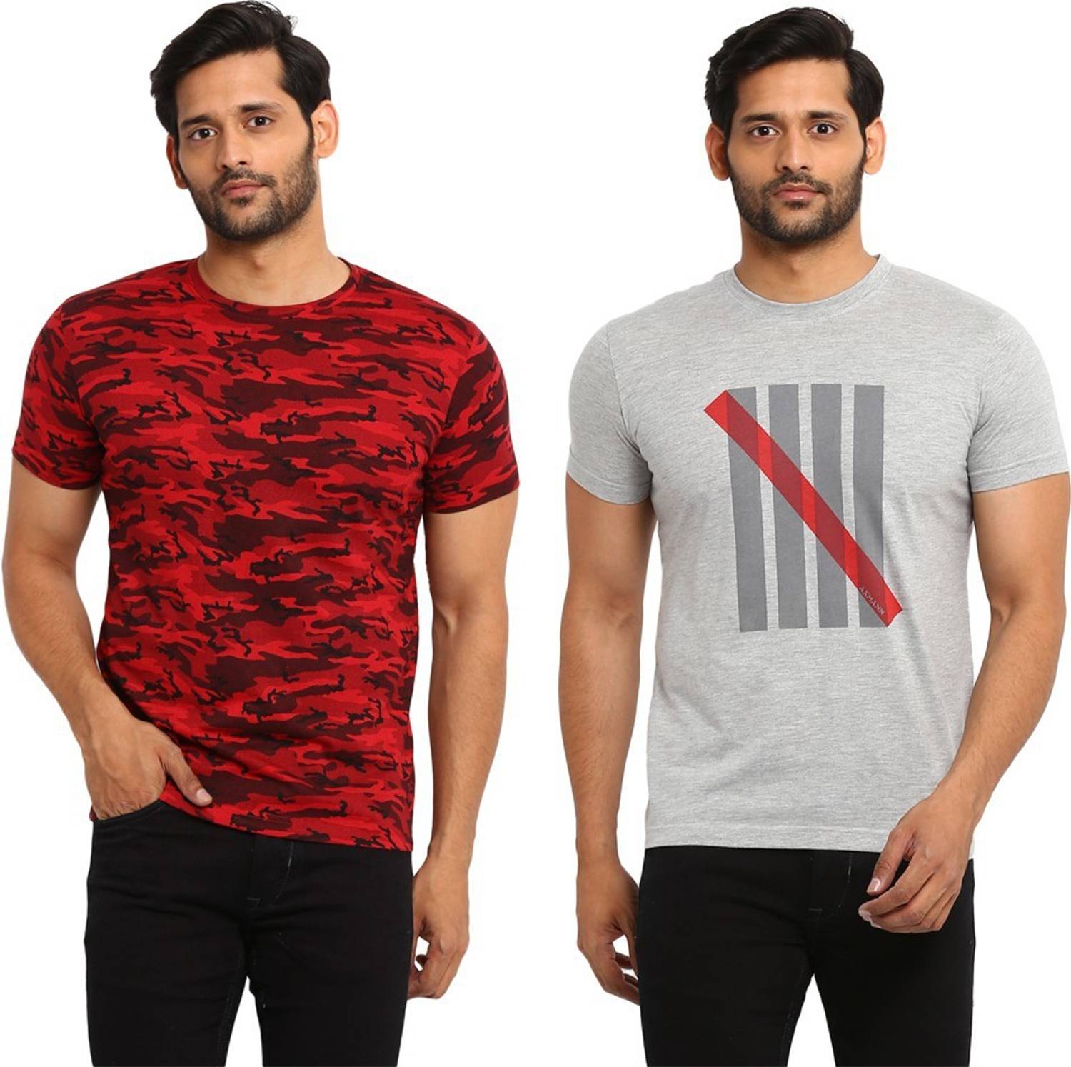 AXMANN Printed Men Round Neck Multicolor T-Shirt