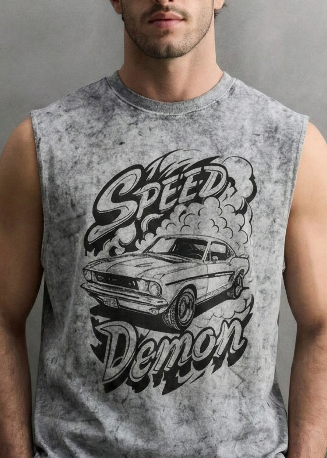 Image of Rhinocult Self Design Men Round Neck Grey T-Shirt