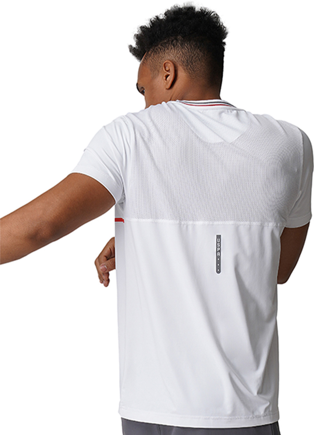 Image of U.S. POLO ASSN. Solid Men Round Neck White T-Shirt