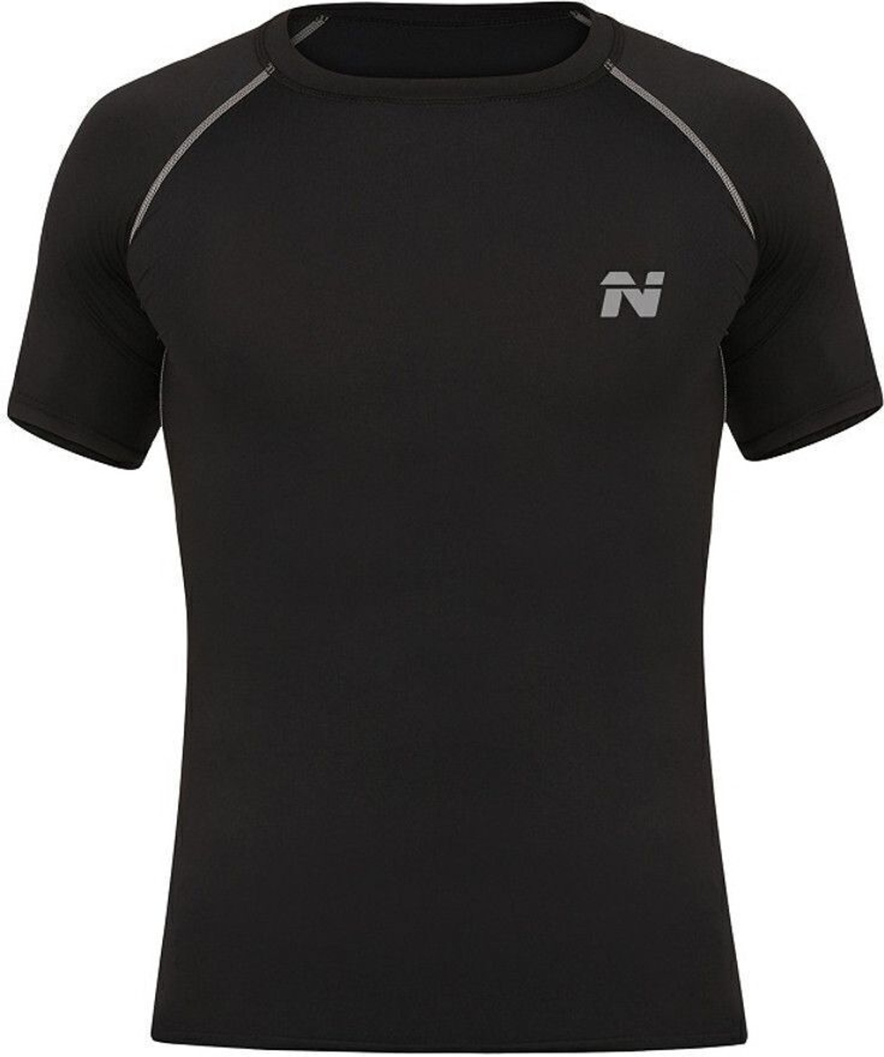 Image of NINQ Solid Men Round Neck Black T-Shirt