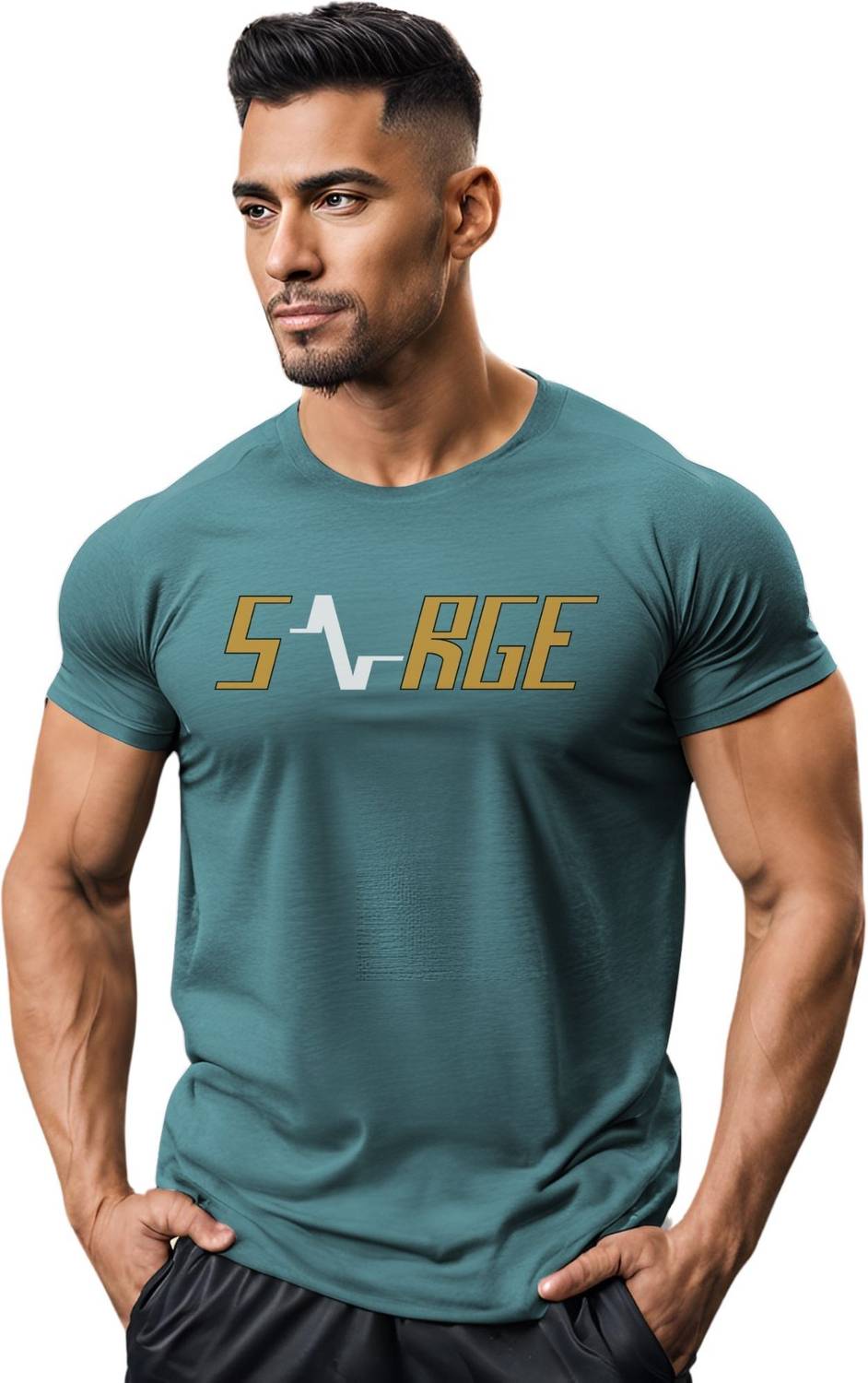 3colors Printed Men Round Neck Blue T-Shirt