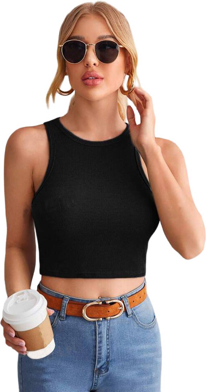 Tabadtod Casual Self Design Women Black Top