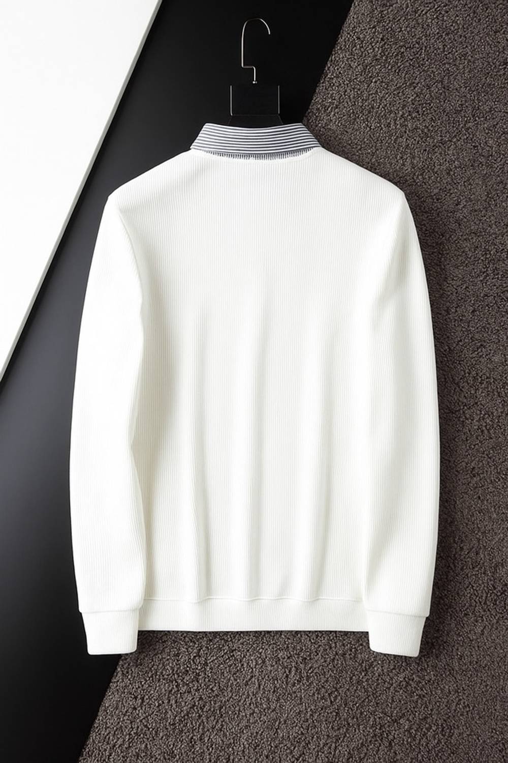 Kesar Men Polo Neck White T-Shirt - Image 3