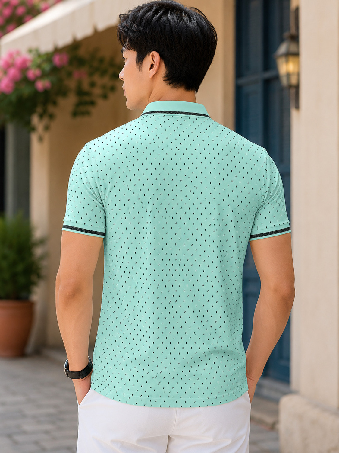 Image of MD BY MATHRA DASS Printed Men Light Green T-Shirt