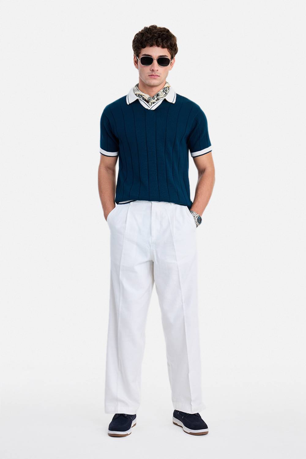 Snitch Navy Blue Polo Neck T-Shirt - Image 2