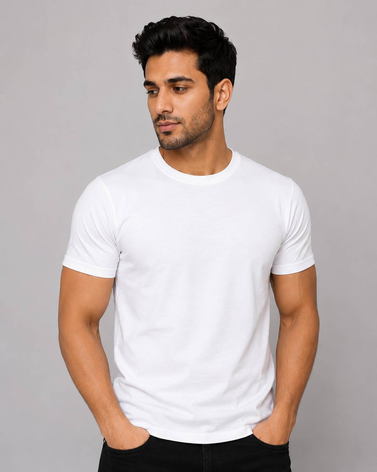 London Hills Men Round Neck Blue T-Shirt Pack of 3 - Image 4