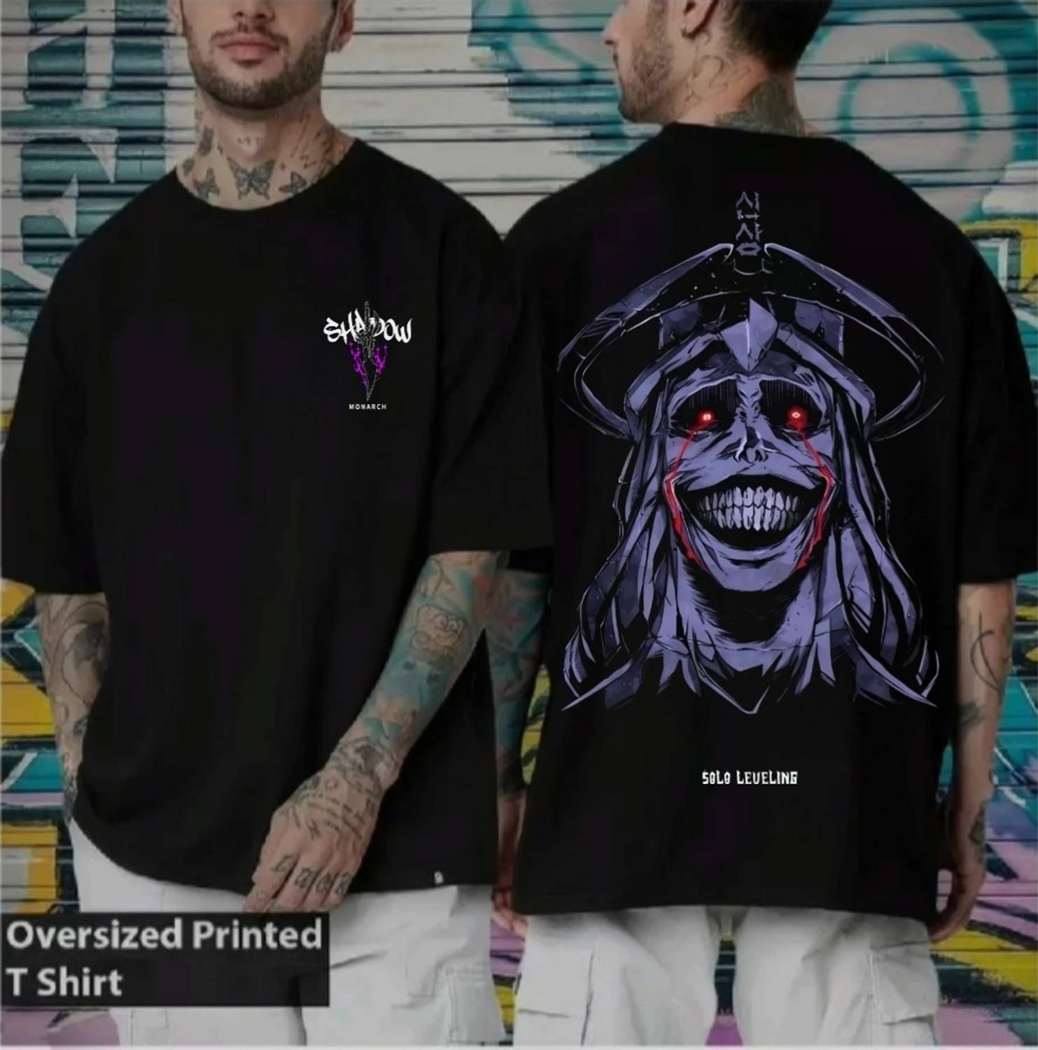 SQF Printed Men Round Neck Black T-Shirt
