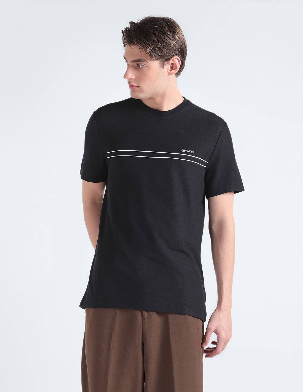 Calvin Klein Jeans Solid Men Crew Neck Black T-Shirt