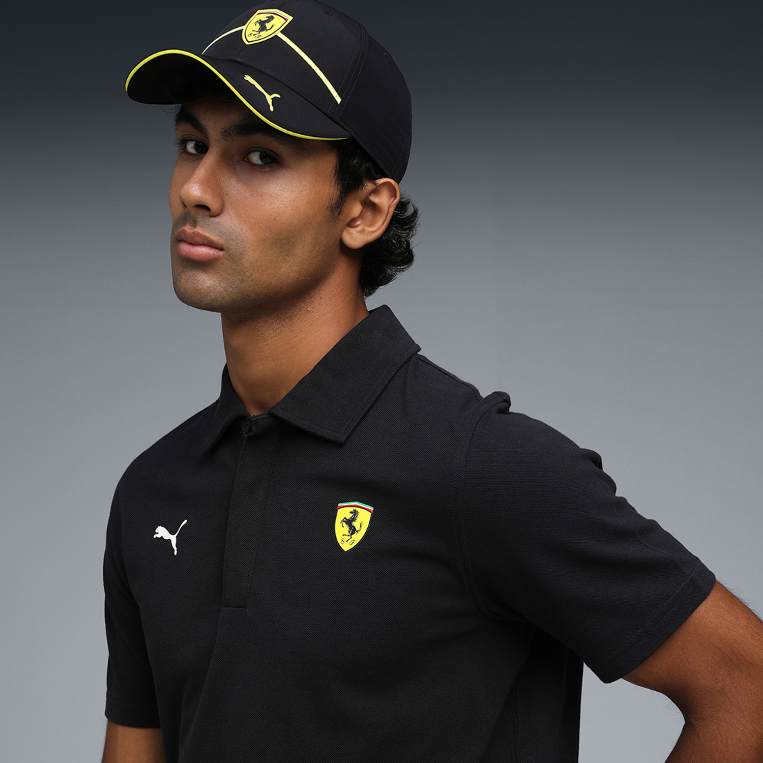 Image of PUMA Solid Men Polo Neck Black T-Shirt