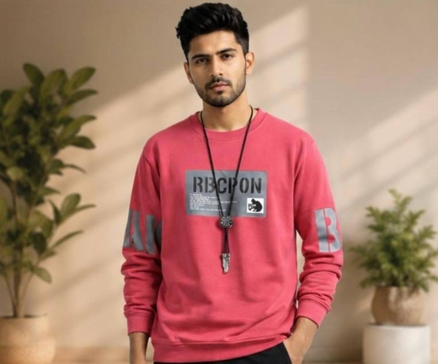 Abhishek Printed Men Round Neck Pink T-Shirt
