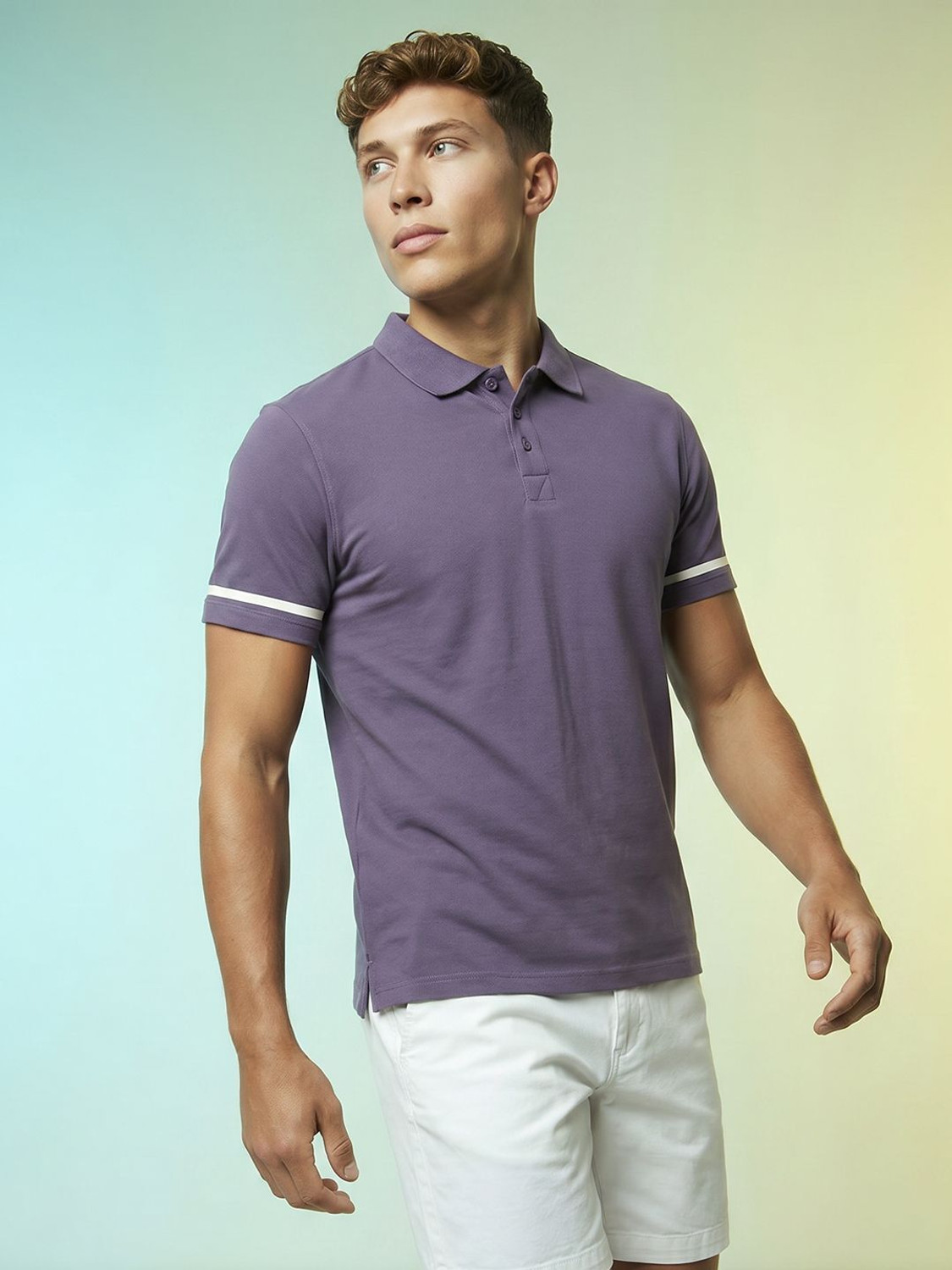 Image of HRX by Hrithik Roshan Solid Men Round Neck Purple T-Shirt