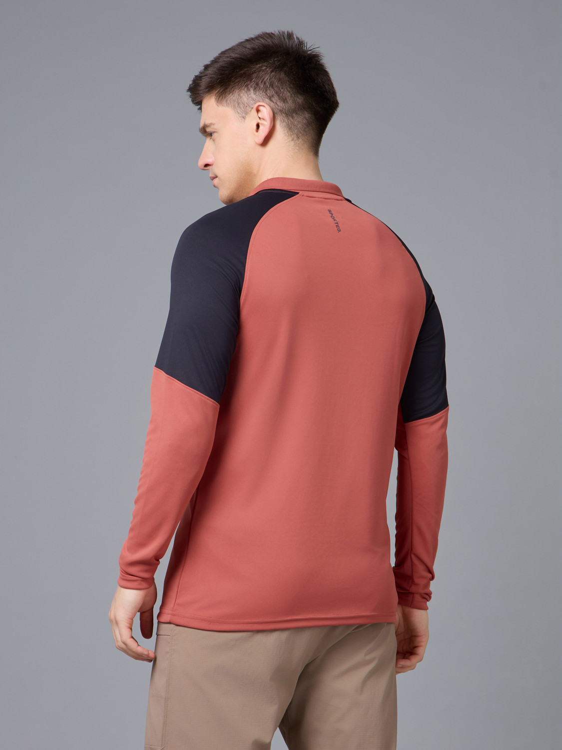 Image of TECHNOSPORT Colorblock Men Polo Neck Red T-Shirt