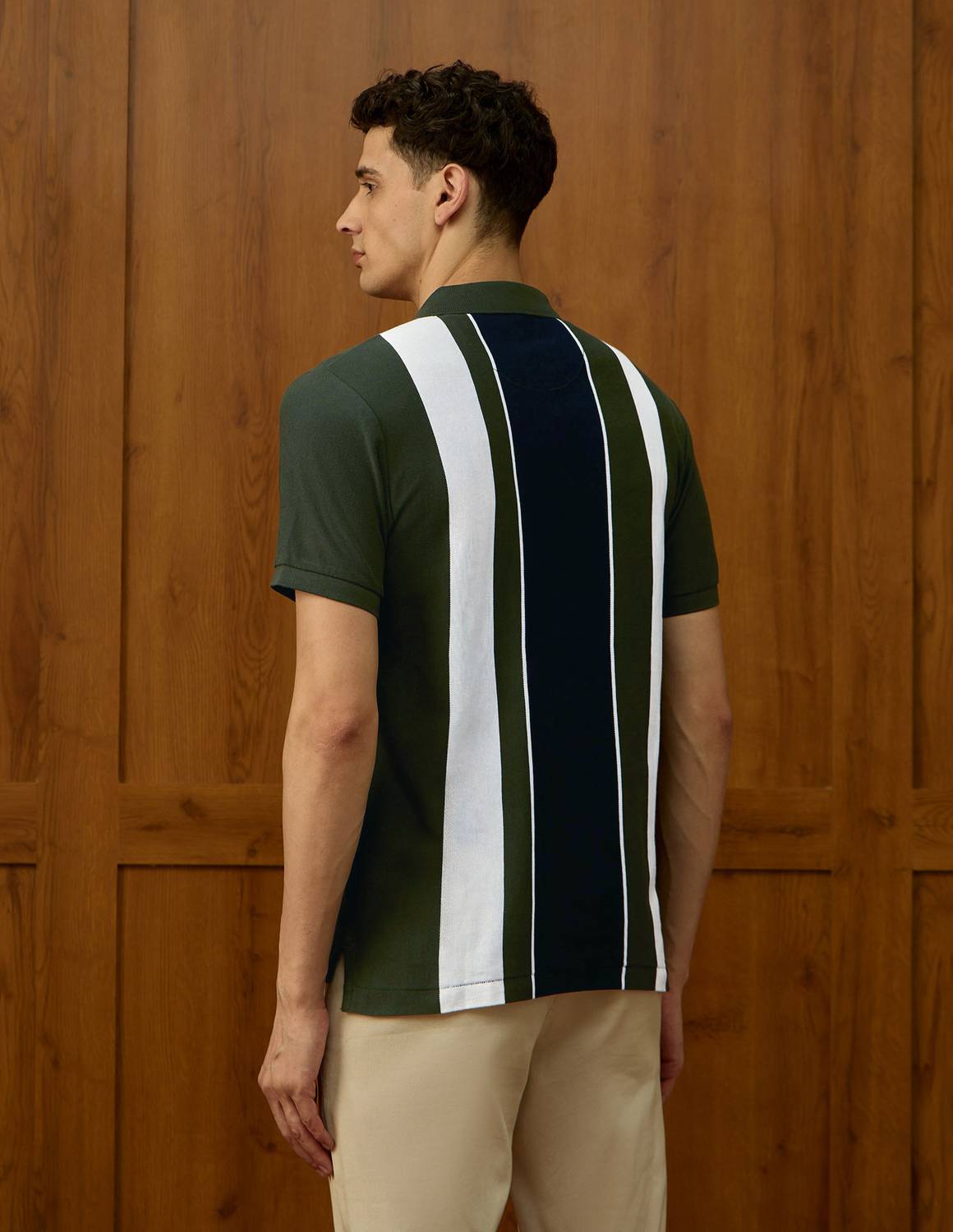 U.S. POLO ASSN. Colorblock Green Polo Neck T-Shirt - Image 5