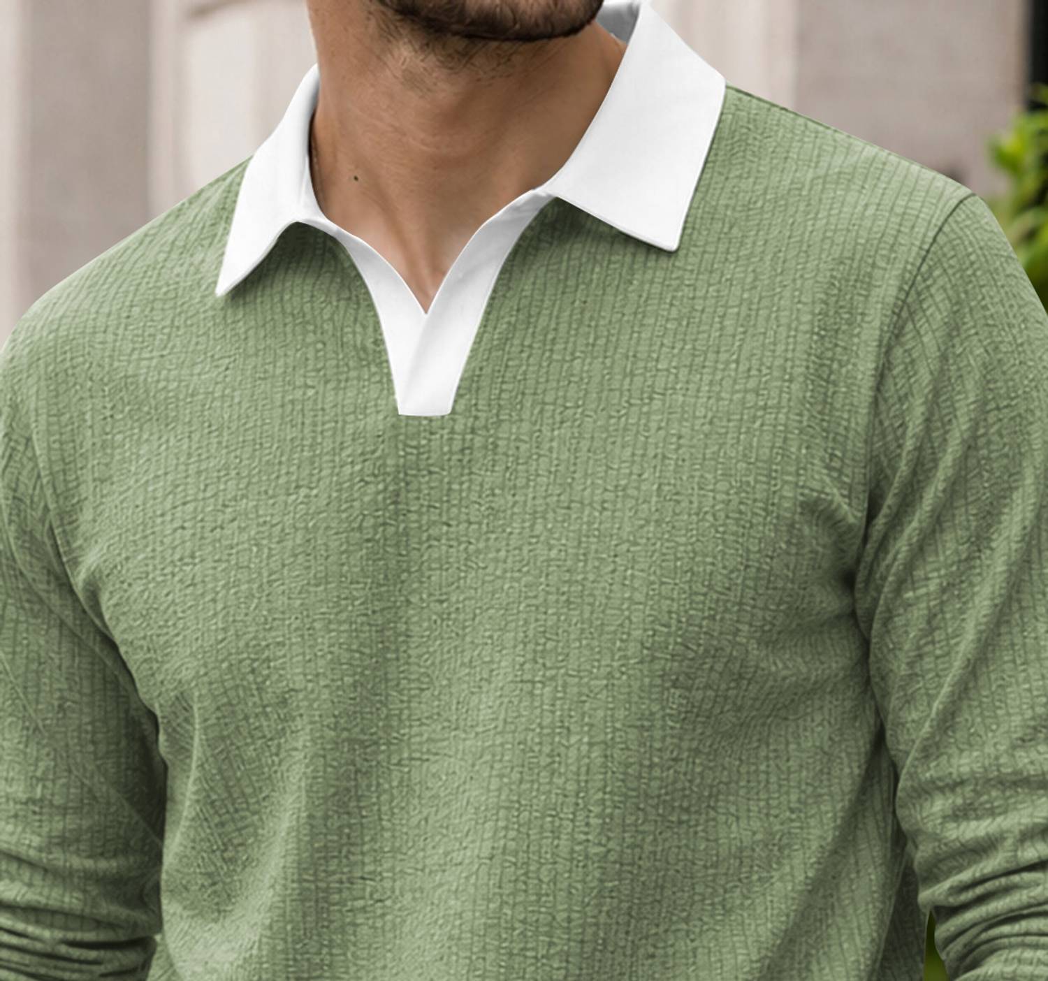 Men Self Design Polo Neck Polyester Green T-Shirt - Image 5
