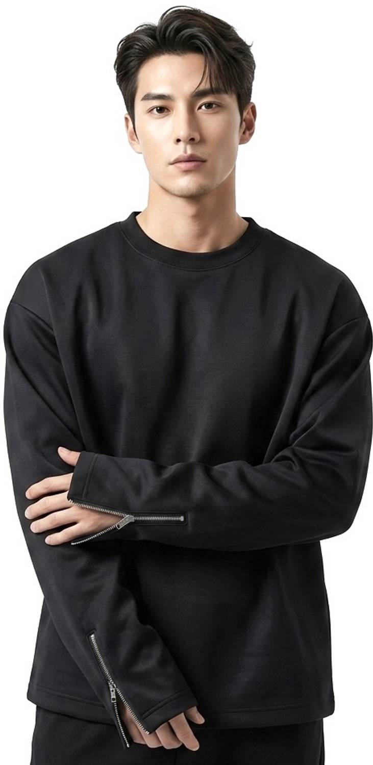 SDnet Solid Men Round Neck Black T-Shirt