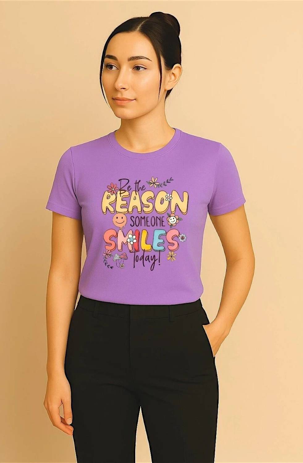 Attirea Graphic Print Women Round Neck Purple T-Shirt