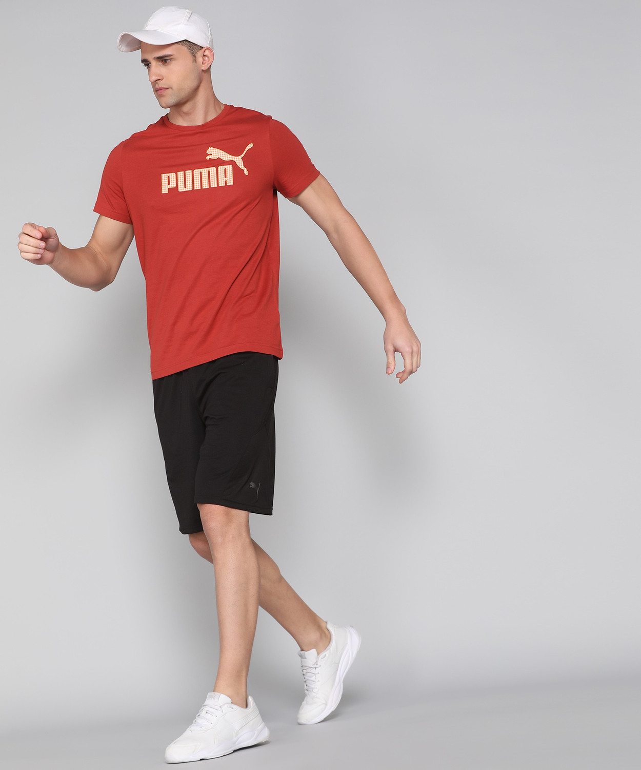 Image of PUMA Printed Men Crew Neck Red T-Shirt