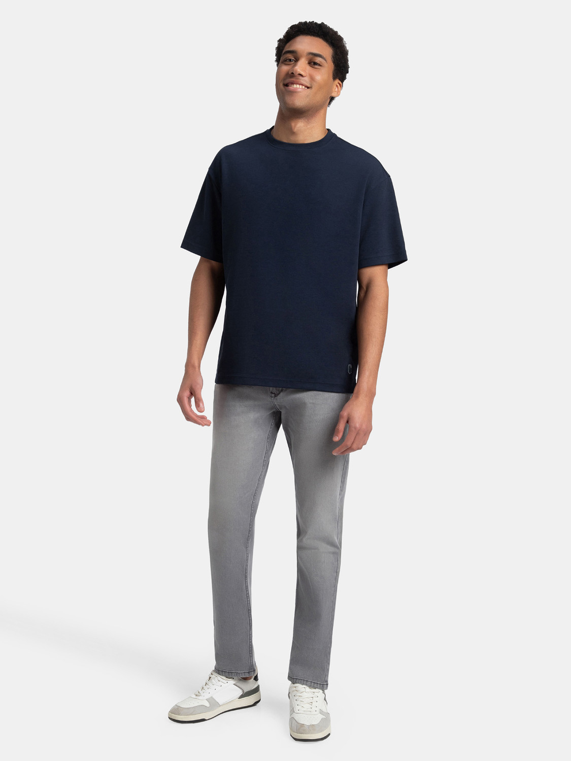 Image of JOCKEY Solid Men Round Neck Navy Blue T-Shirt