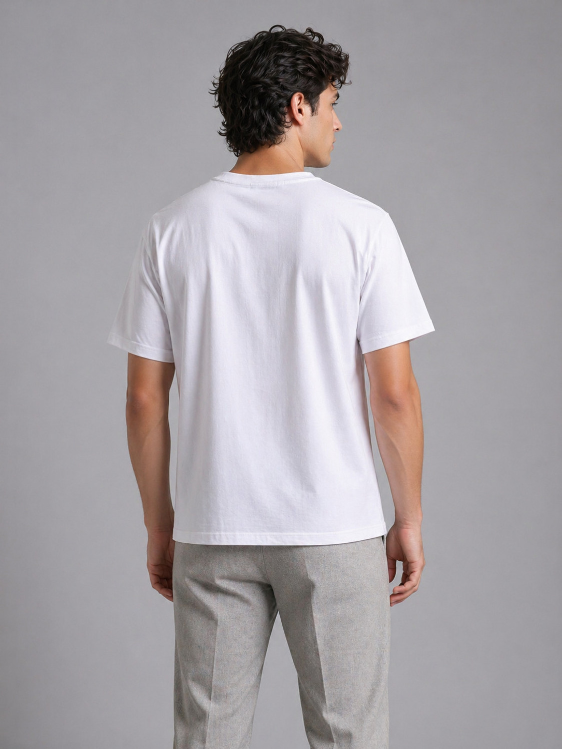 Image of Amplify Graphic Print Men Round Neck White T-Shirt