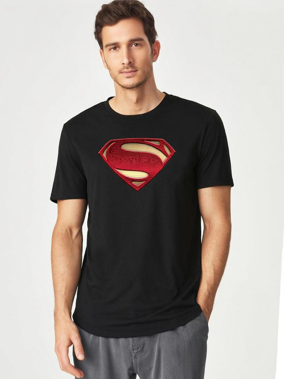 Image of RPENTERPRISSE Printed Men Round Neck Black T-Shirt