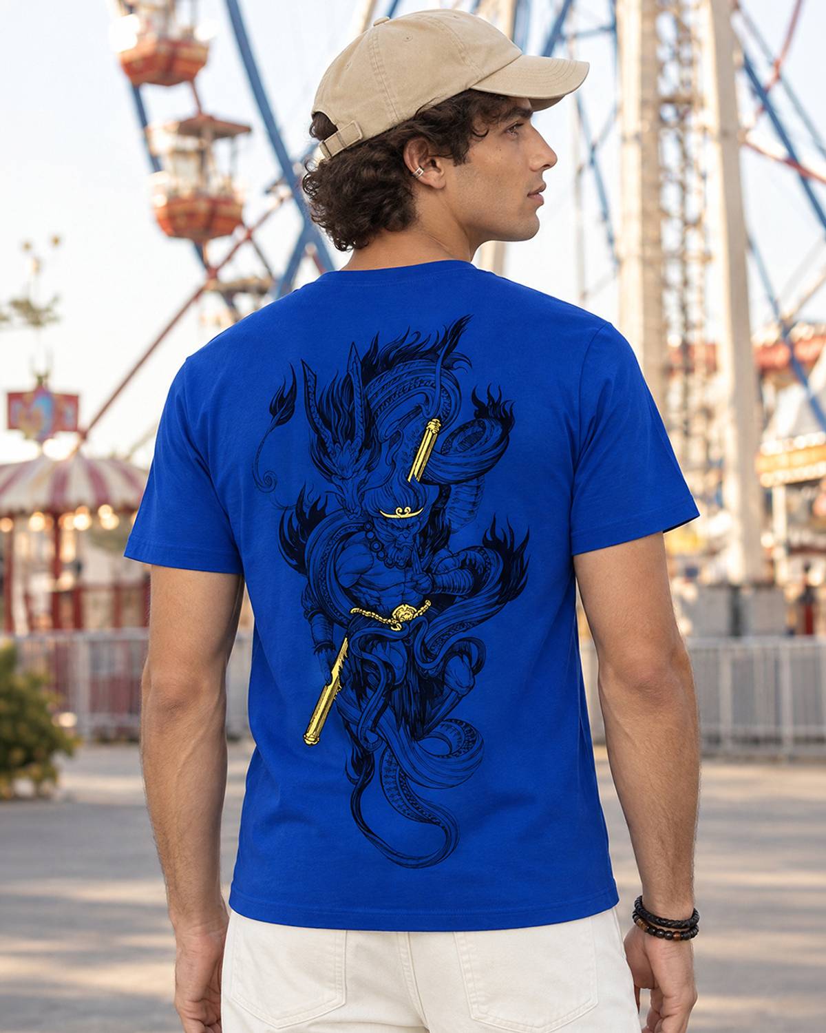 BEWAKOOF Graphic Print Men Round Neck Blue T-Shirt
