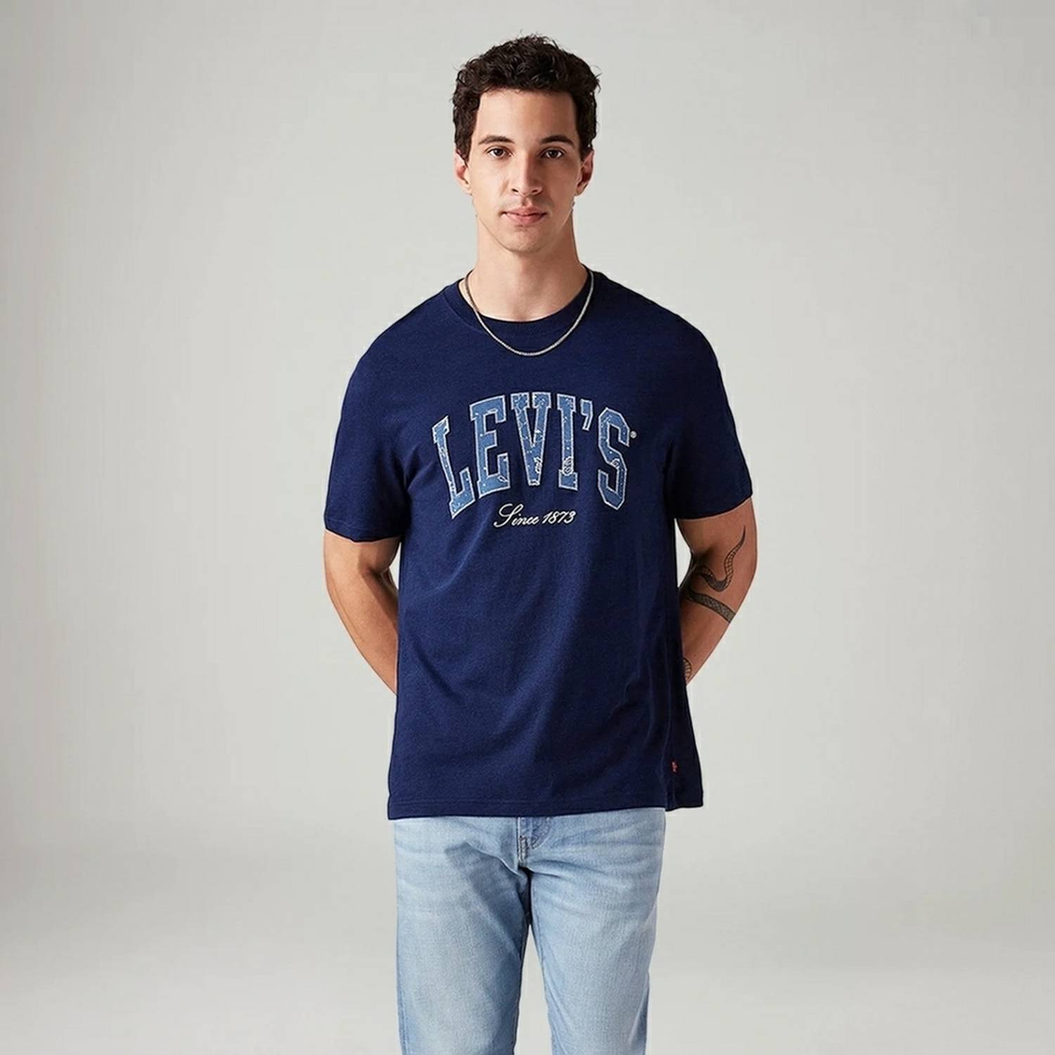 LEVI'S Graphic Print Men Crew Neck Blue T-Shirt