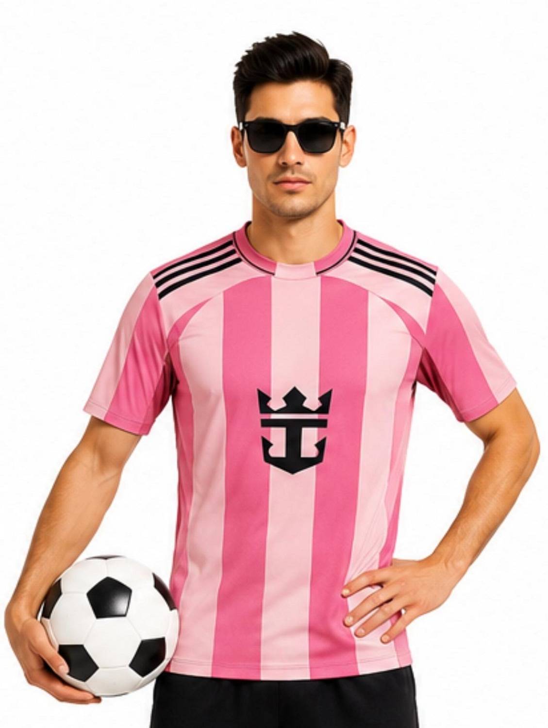 rjm Men Pink Round Neck T-Shirt - Image 1
