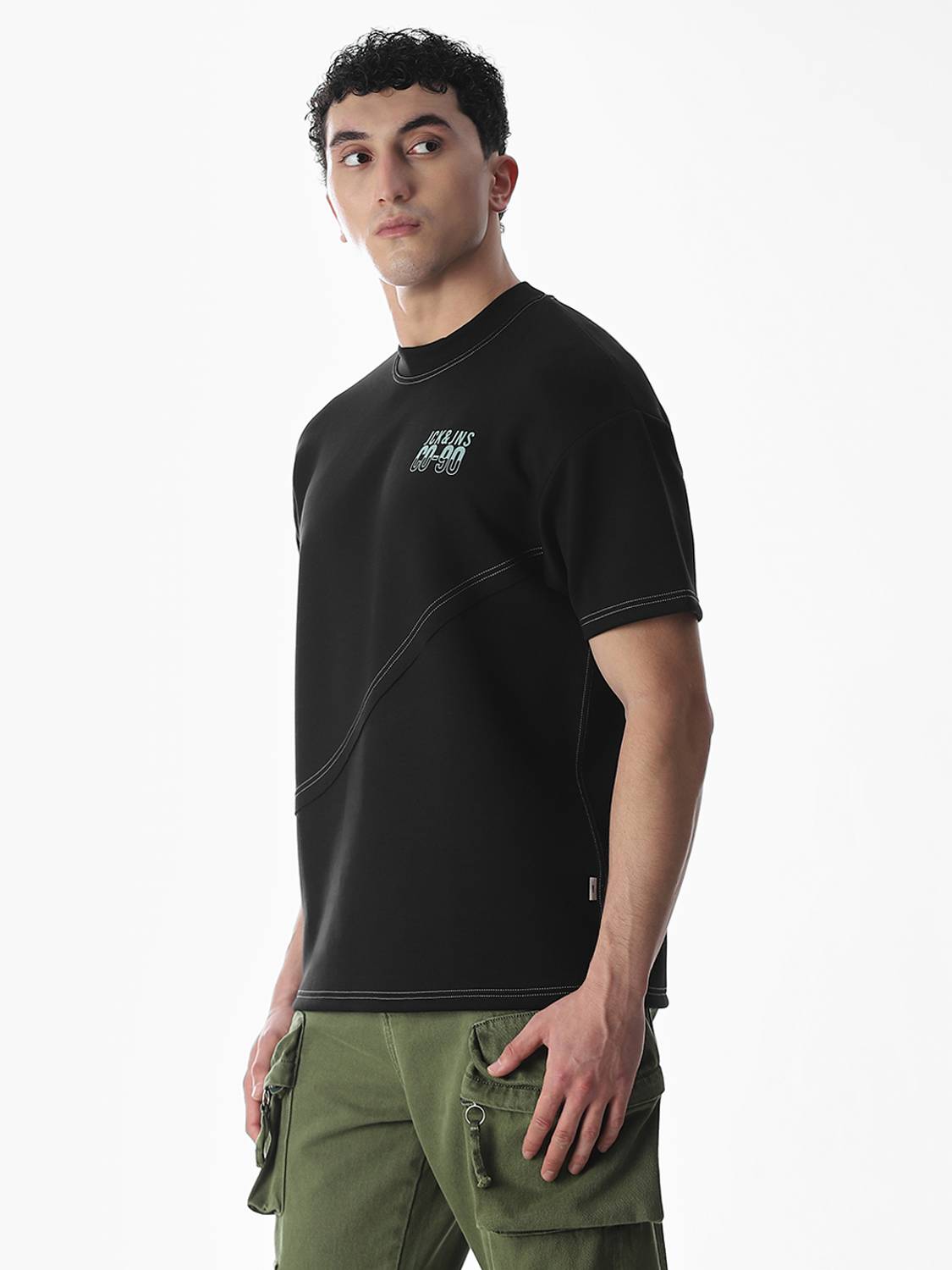 JACK & JONES Solid Men Round Neck Black T-Shirt - Buy JACK & JONES
