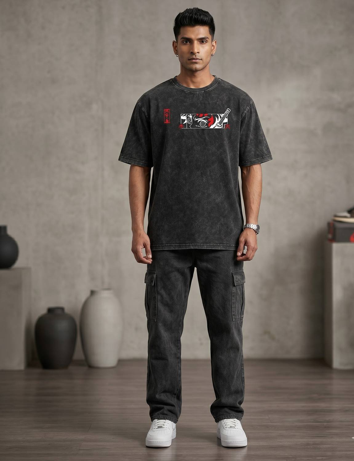 CULTREX Men Black Round Neck T-Shirt - Image 4