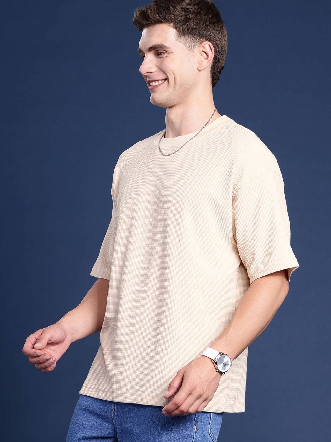 Mast & Harbour Men Beige T-Shirt - Image 3