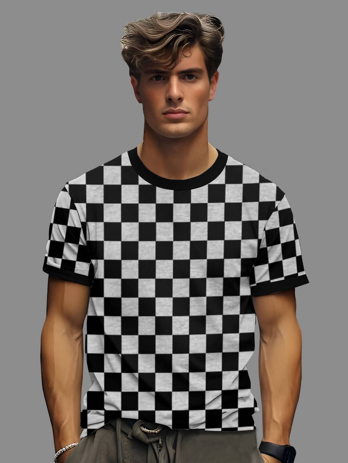 KELONBRO Men Striped Round Neck Cotton Blend Multicolor T-Shirt