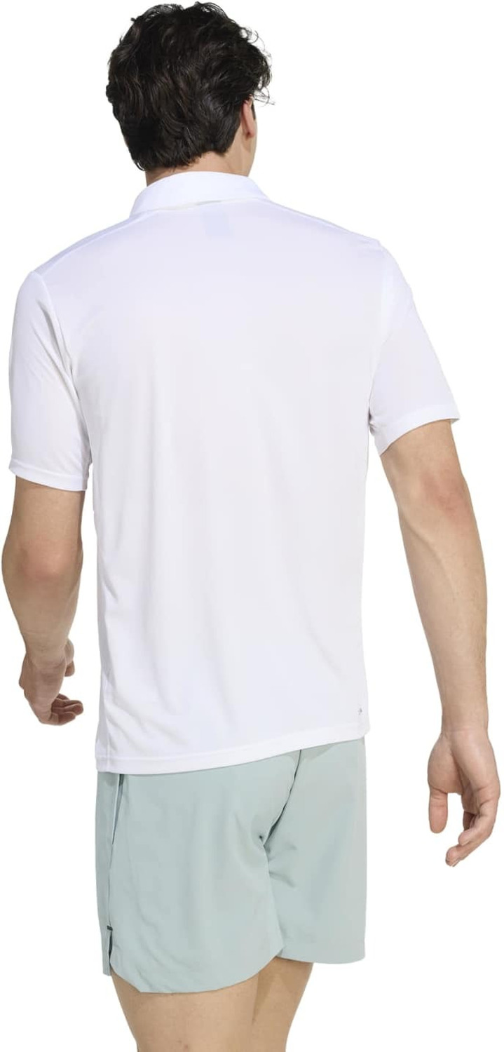 Image of ADIDAS Men Printed Polo Neck Polyester White T-Shirt