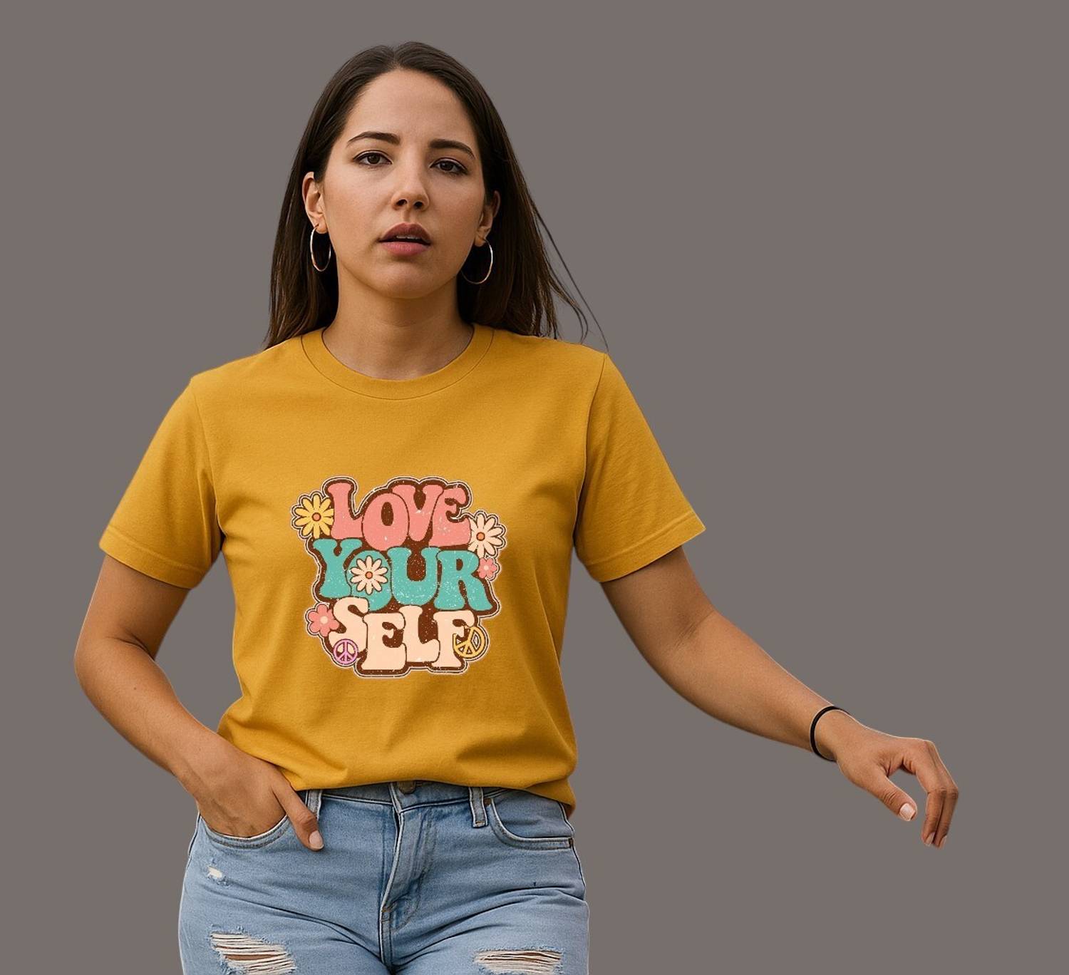 Attirea Printed Women Round Neck Yellow T-Shirt