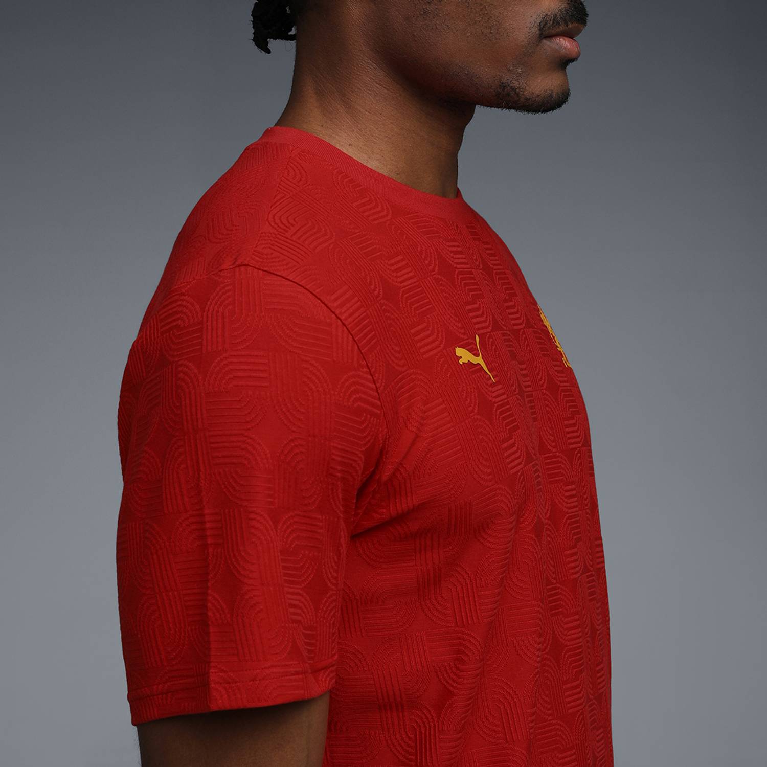 PUMA Men Red Crew Neck T-Shirt - Image 5