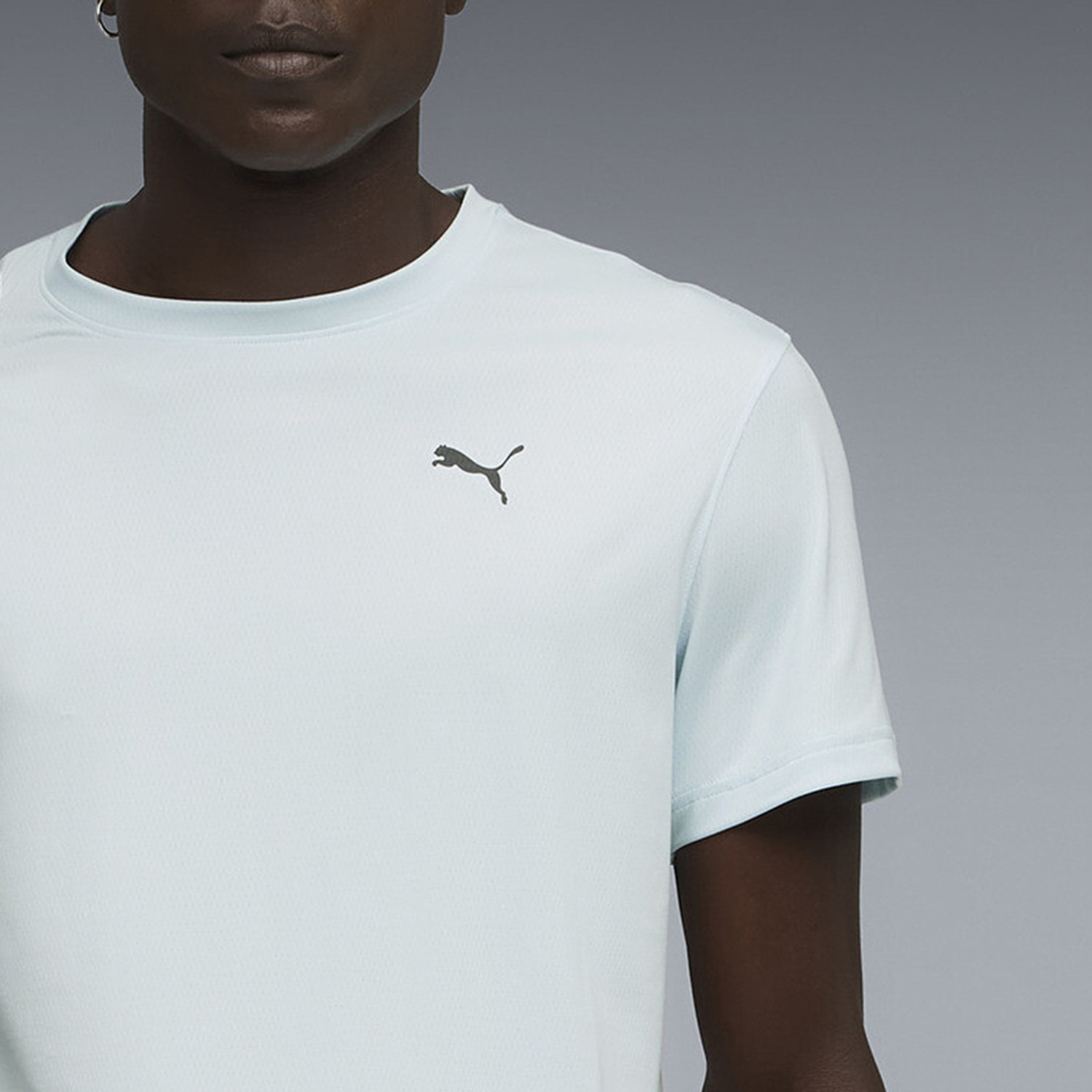Image of PUMA Printed Men Crew Neck Blue T-Shirt