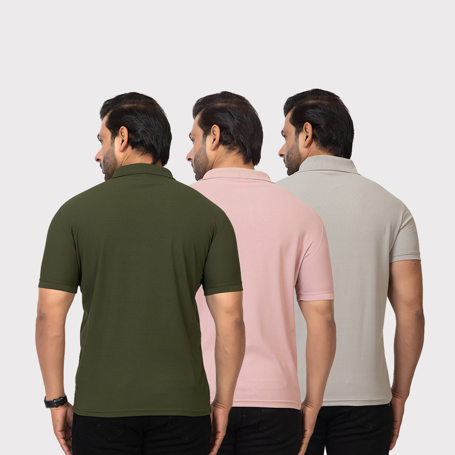 Image of TWEUNBOY Solid Men Polo Neck Multicolor T-Shirt