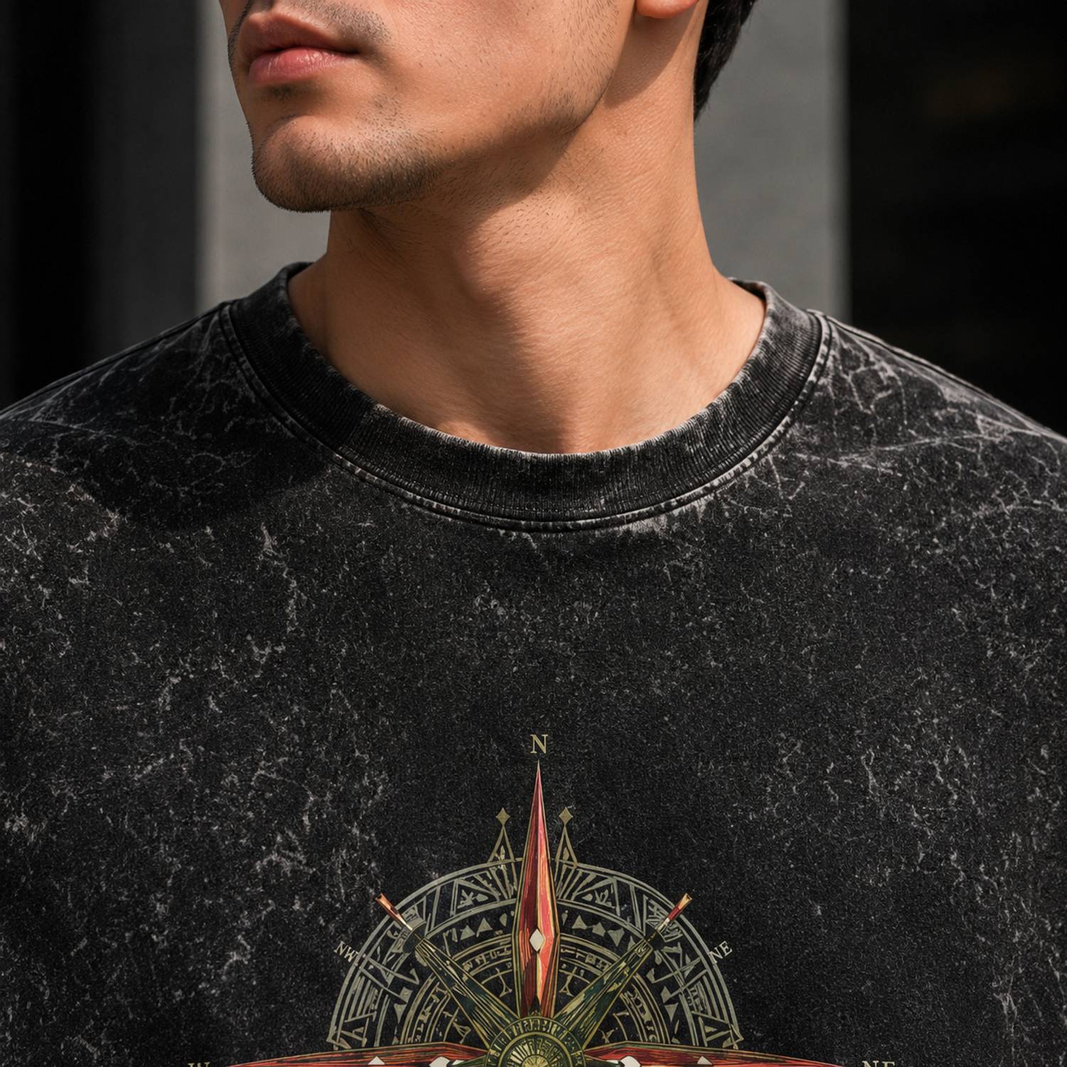 Rivento Graphic Print Black T-Shirt - Image 4
