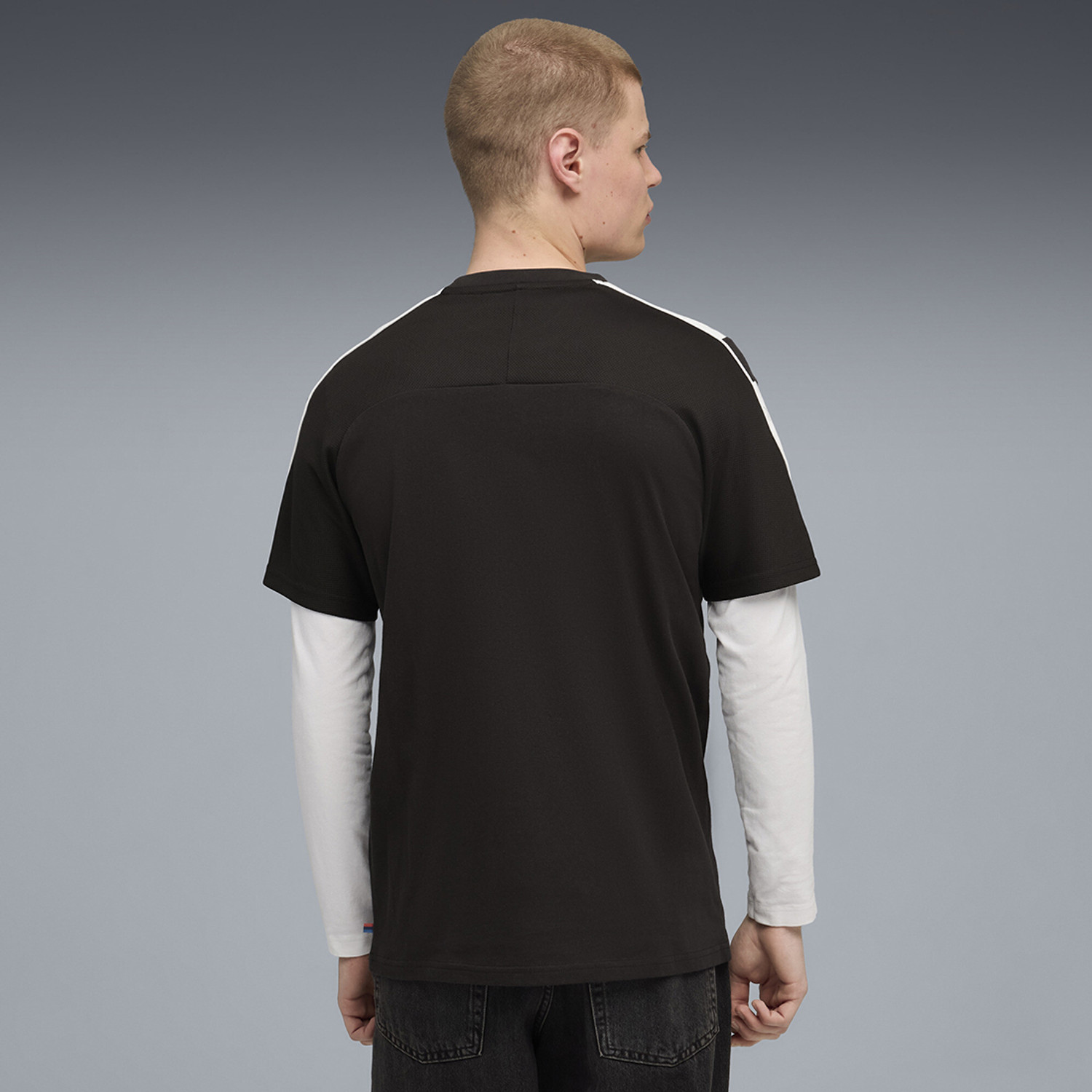 Image of PUMA Solid Men Crew Neck Black T-Shirt