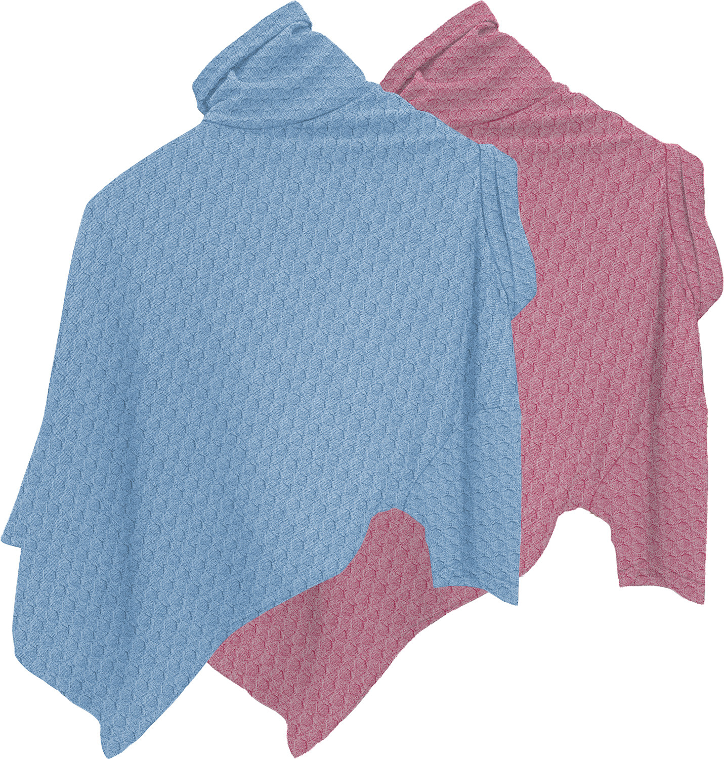 Image of KAJARU Self Design Men Zip Neck Pink, Light Blue T-Shirt