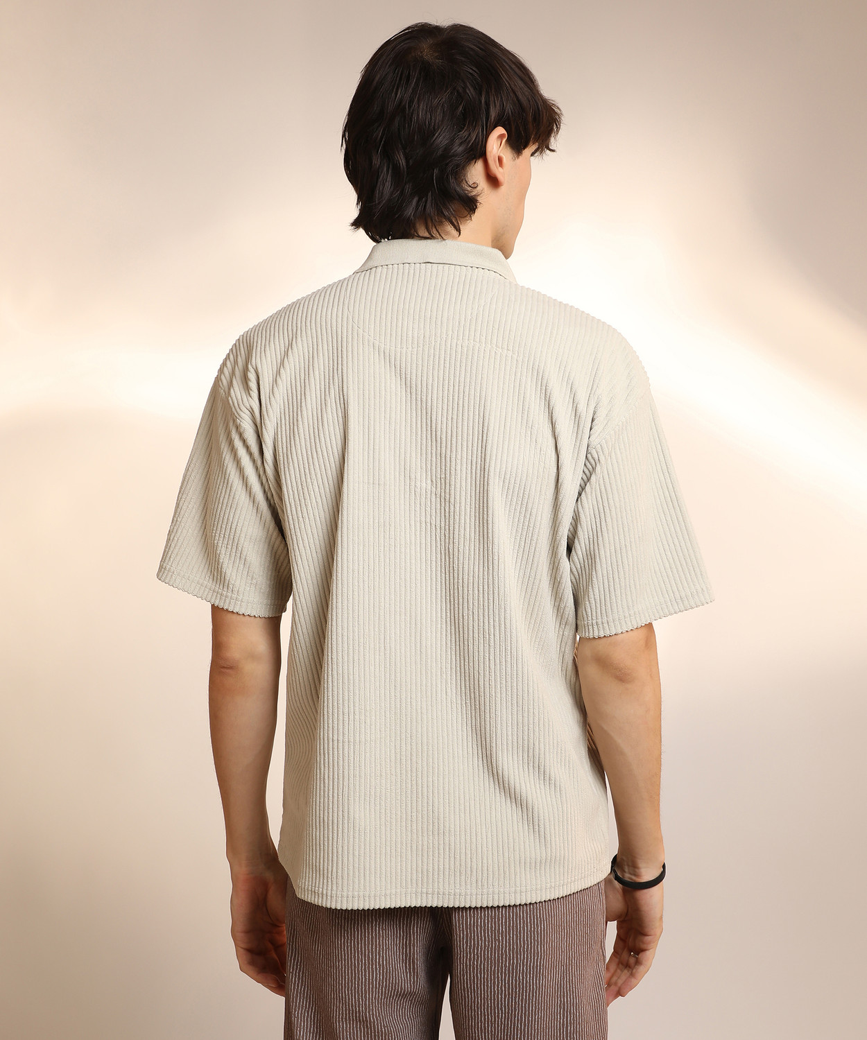 Image of CAHOOT Solid Men Polo Neck Beige T-Shirt