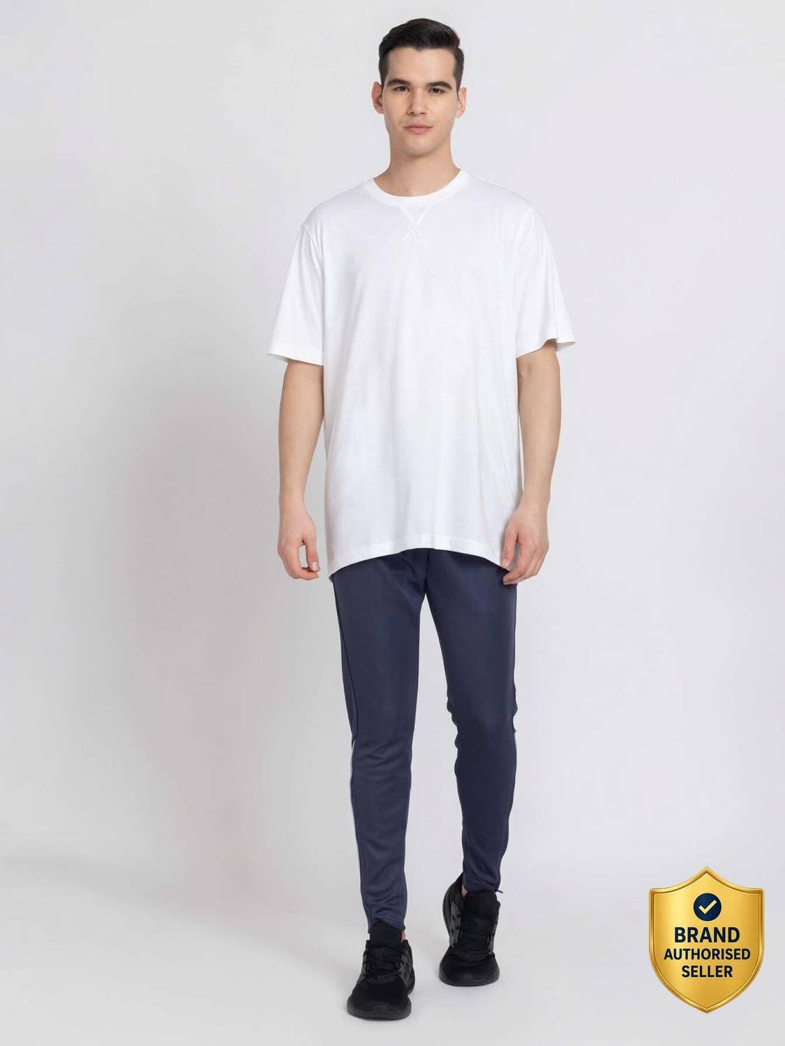 ADIDAS Solid Men Round Neck White T-Shirt